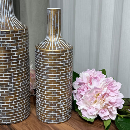 Brick Pattern Bottle Vases
