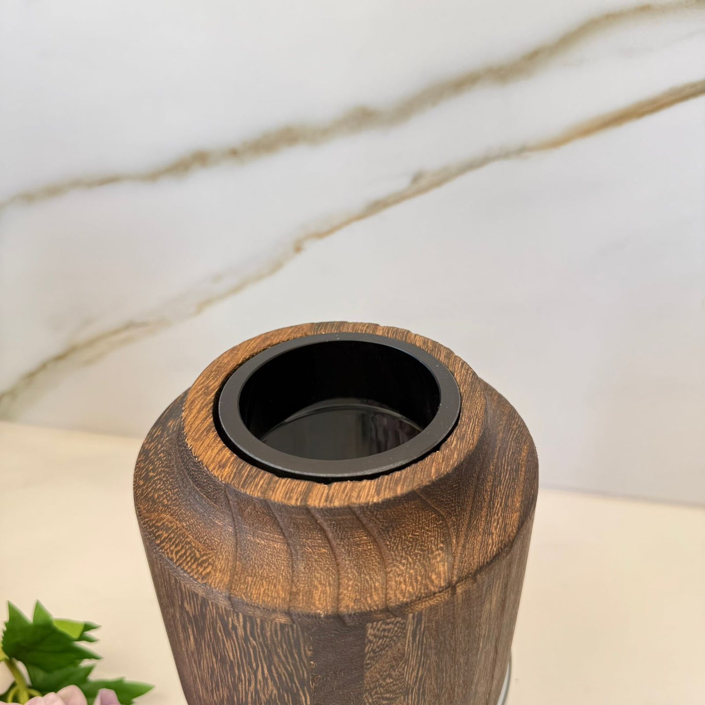 مزهرية زجاجية الدخان الحديثة مع نمط خشبي منحوت