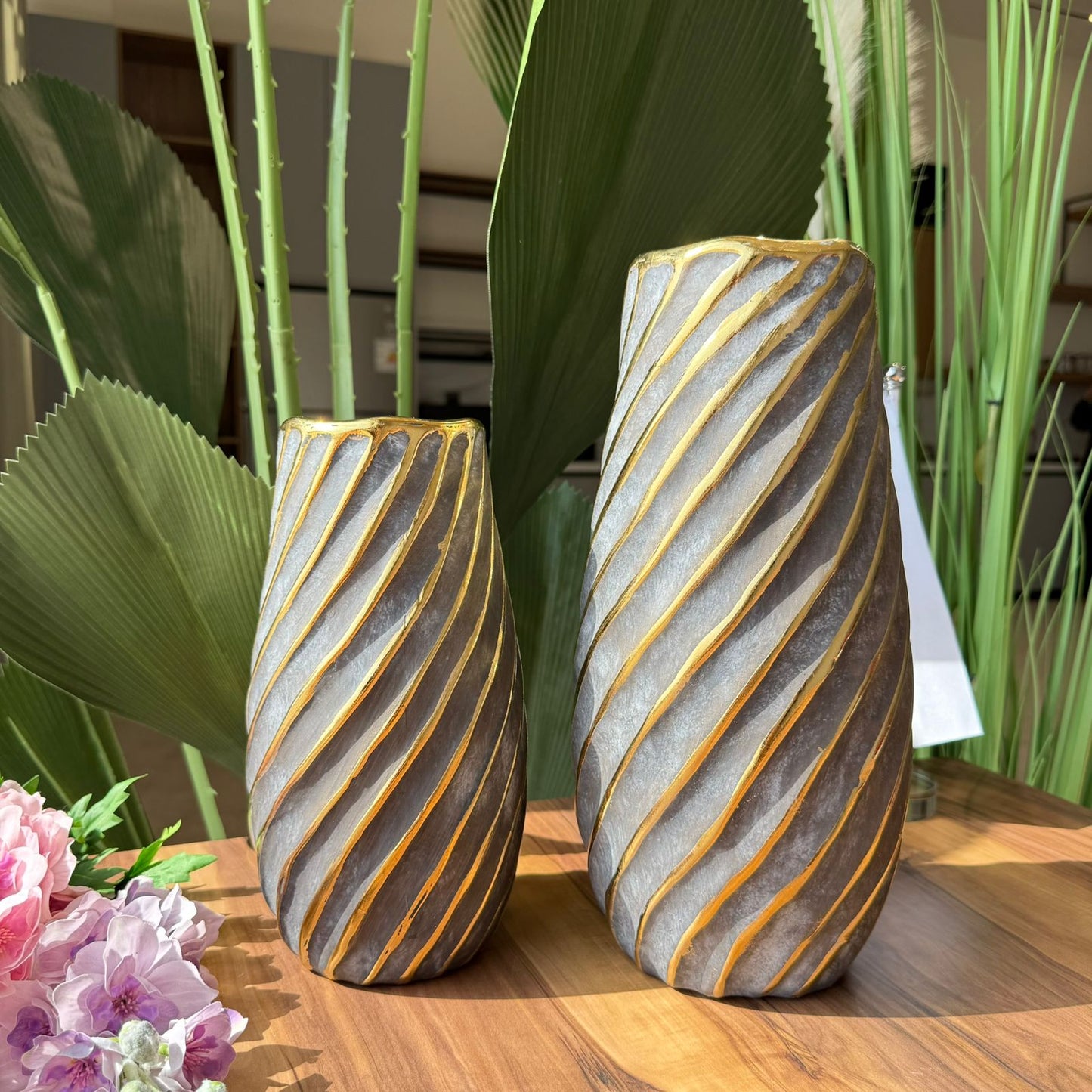 Golden Spiral Luxe Vase Collection
