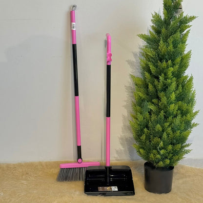 Rotating Broom & Long-Handle Dustpan Set