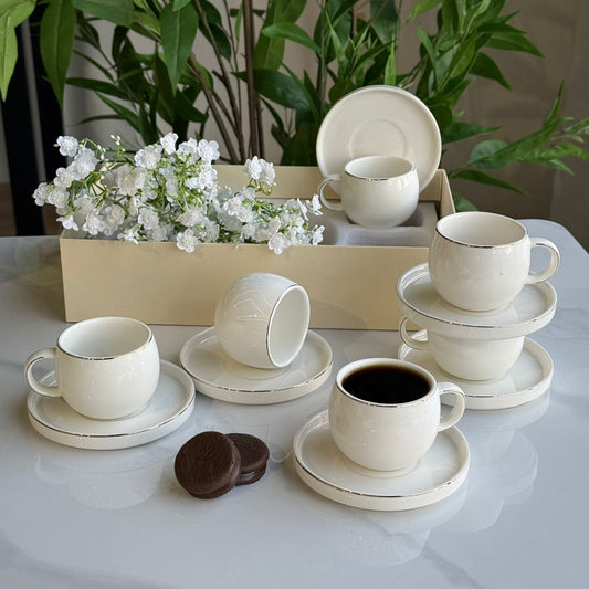 Elegant Minimalist Coffee Cup & Saucer Set