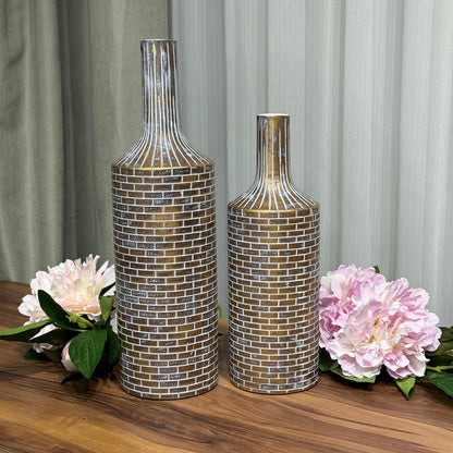 Brick Pattern Bottle Vases