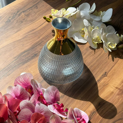 Golden Ember Textured Glass Vase