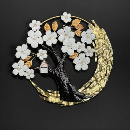 Wall Decorative Tree With White Blossoms