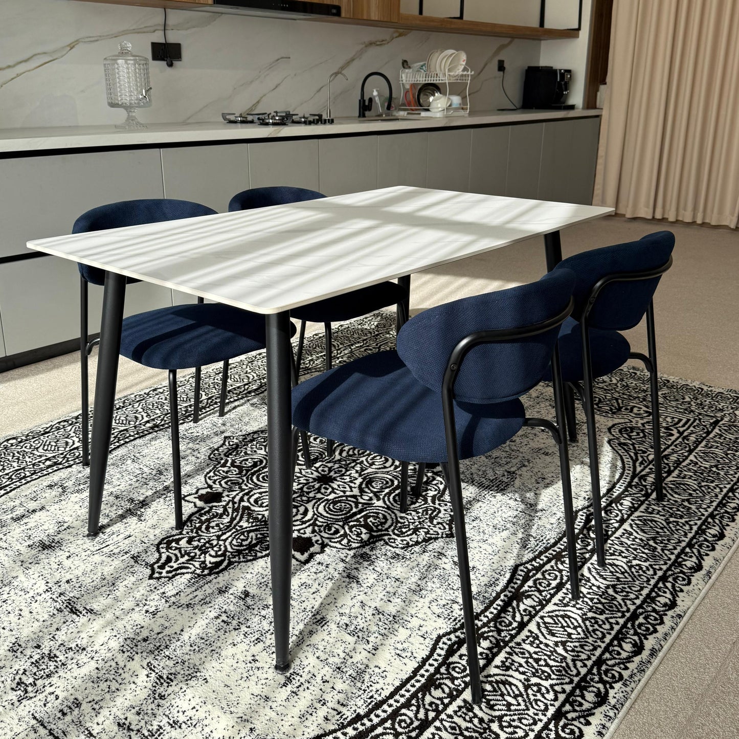 Dany Table and Luca Chairs - Modern Dining Set