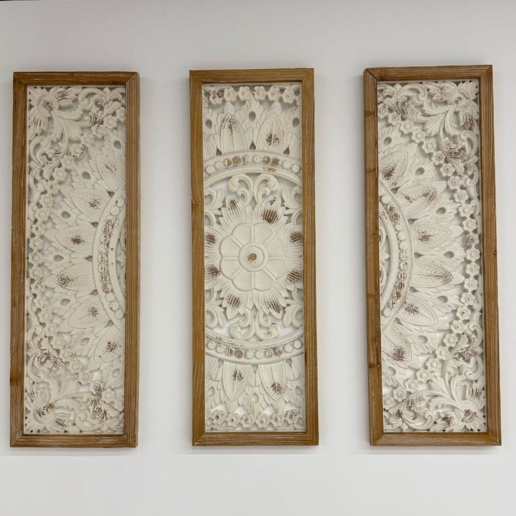 Carved Wood Frame Wall Art Decor