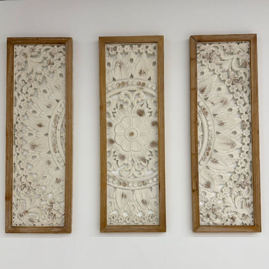 Carved Wood Frame Wall Art Decor