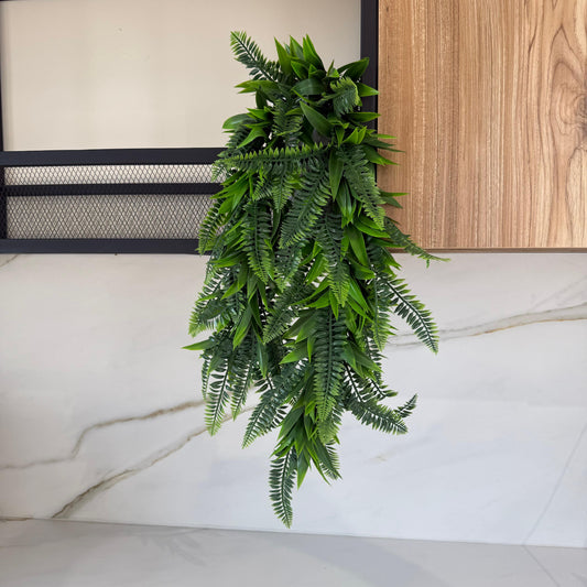 Tropical Fern Drop – Artificial Hanging Plant