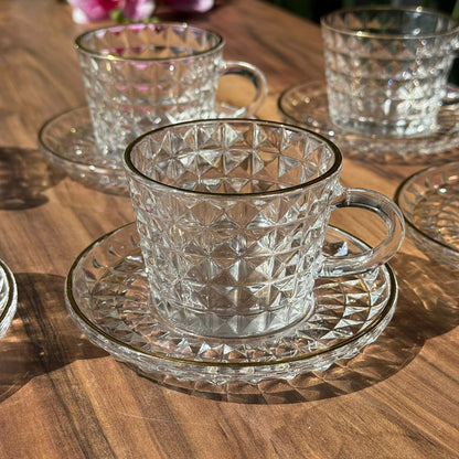 Vintage Crystal Gleam Teacup Set