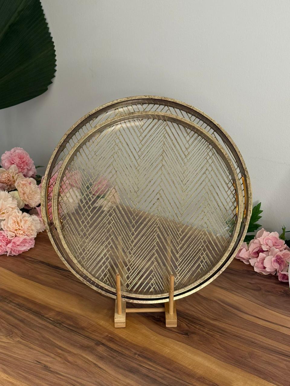 Elegant Golden Serving Trays