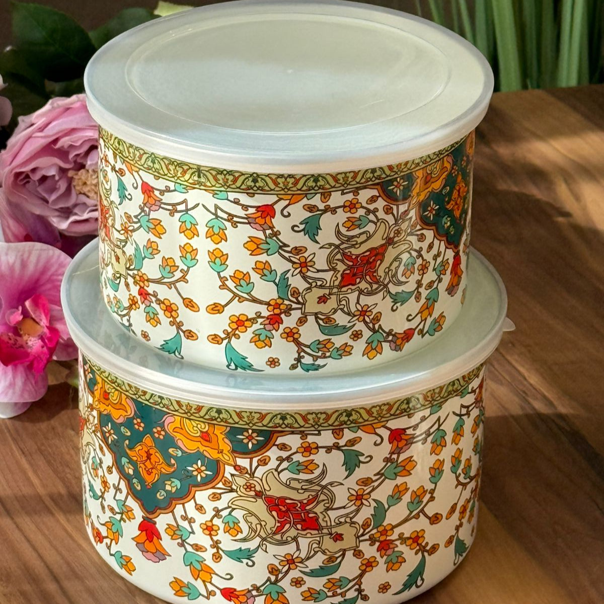 Set Of 5- PCS Ornate Heritage Storage Boxes With Lids