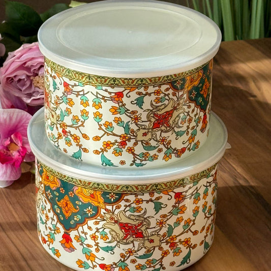 Set Of 5- PCS Ornate Heritage Storage Boxes With Lids