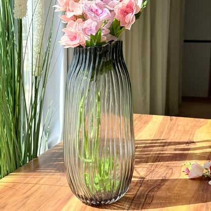 Ripple Smoke Glass Vase