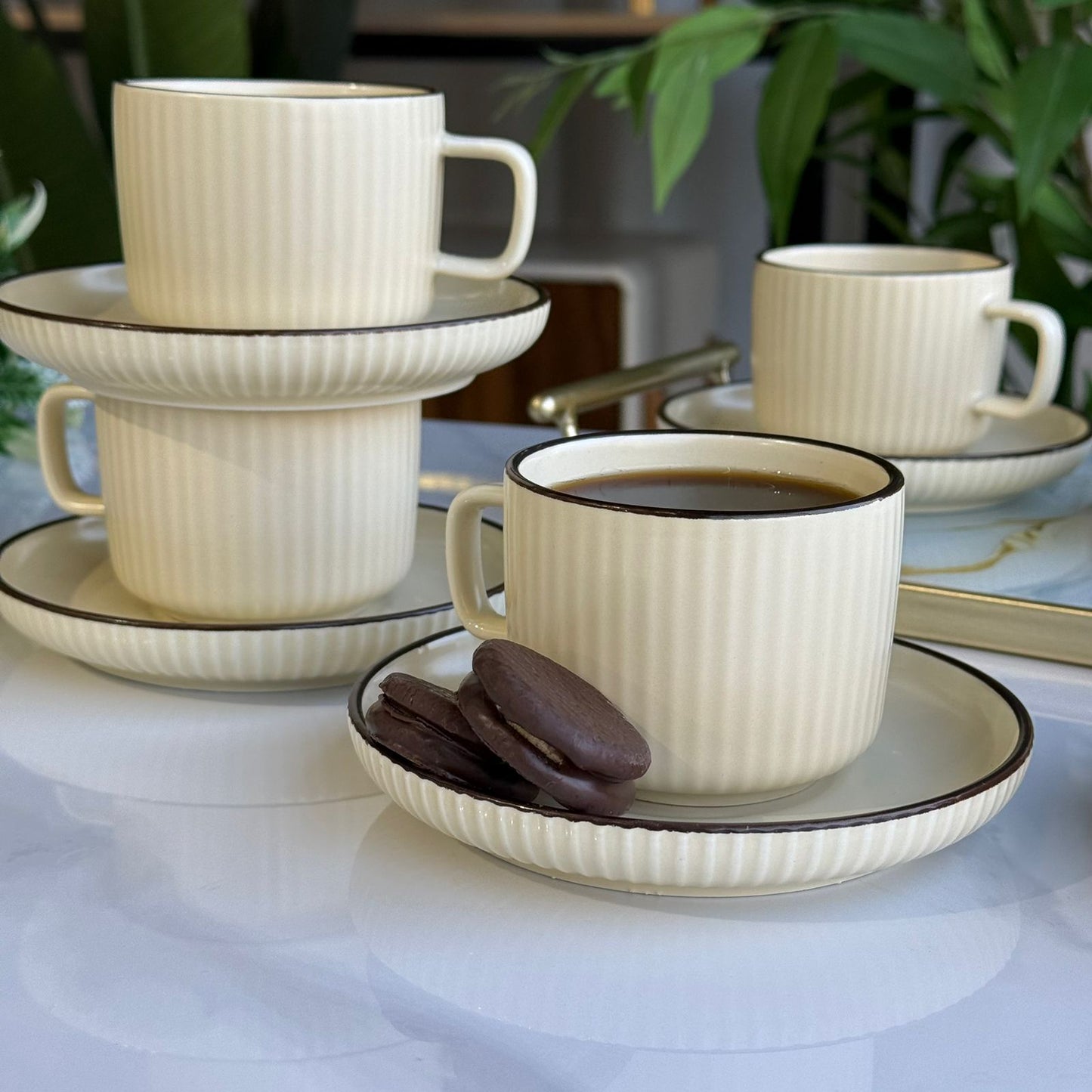 کوپ و دەفری قاوە سیرامیکی مۆدێرن – سێتی ٦