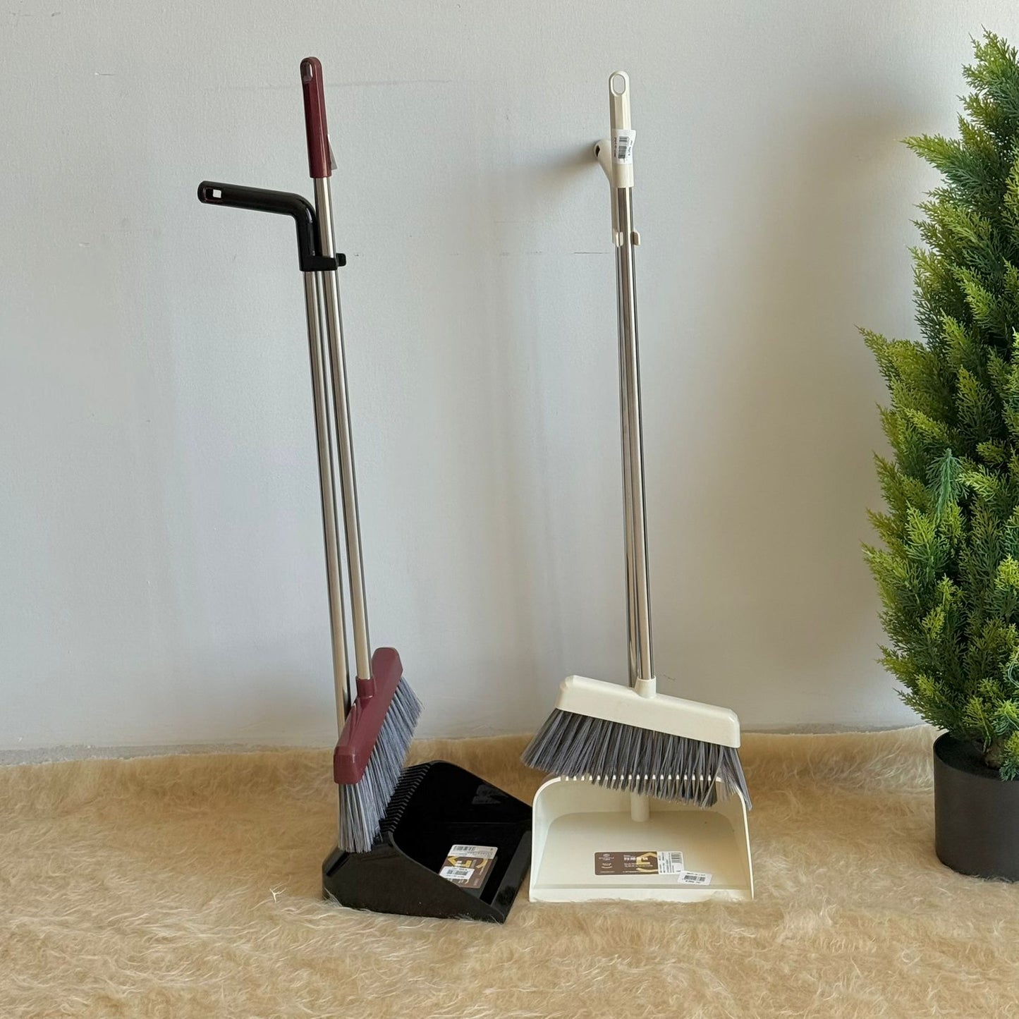 Broom & Long-Handle Dustpan Set
