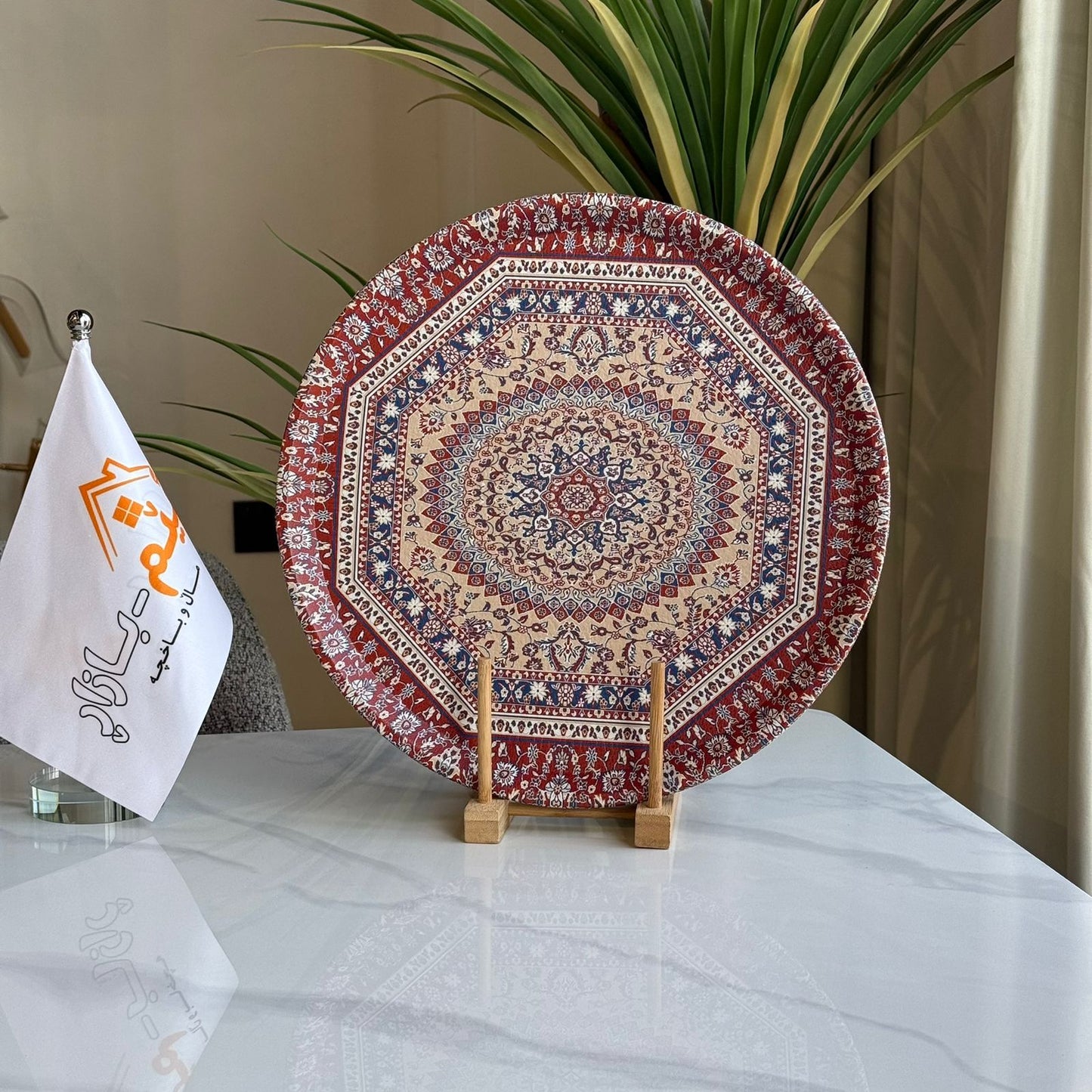 2-Sized Royal Pattern Round Serving Tray