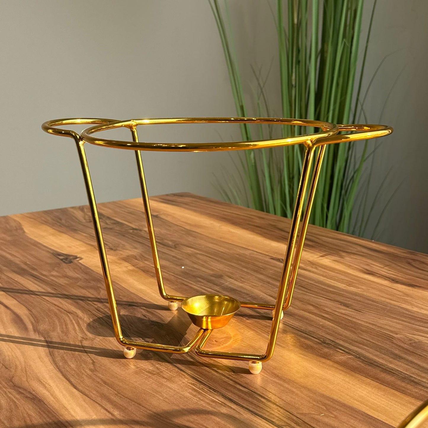 مجموعة أطباق تقديم الطعام الزجاجية الذهبية الفاخرة - تصاميم بيضاوية ودائرية