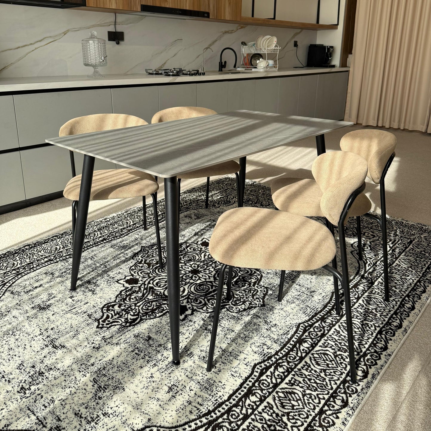 Dany Table and Luca Chairs Dining Set -Modern Dinning Set