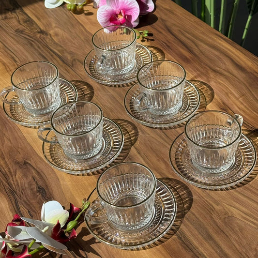 Classic Line Elegance - Glass Teacup Set