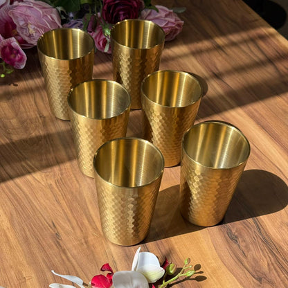 پەرداخی خواردنەوەی پۆڵا ستانلێسی زێرین 