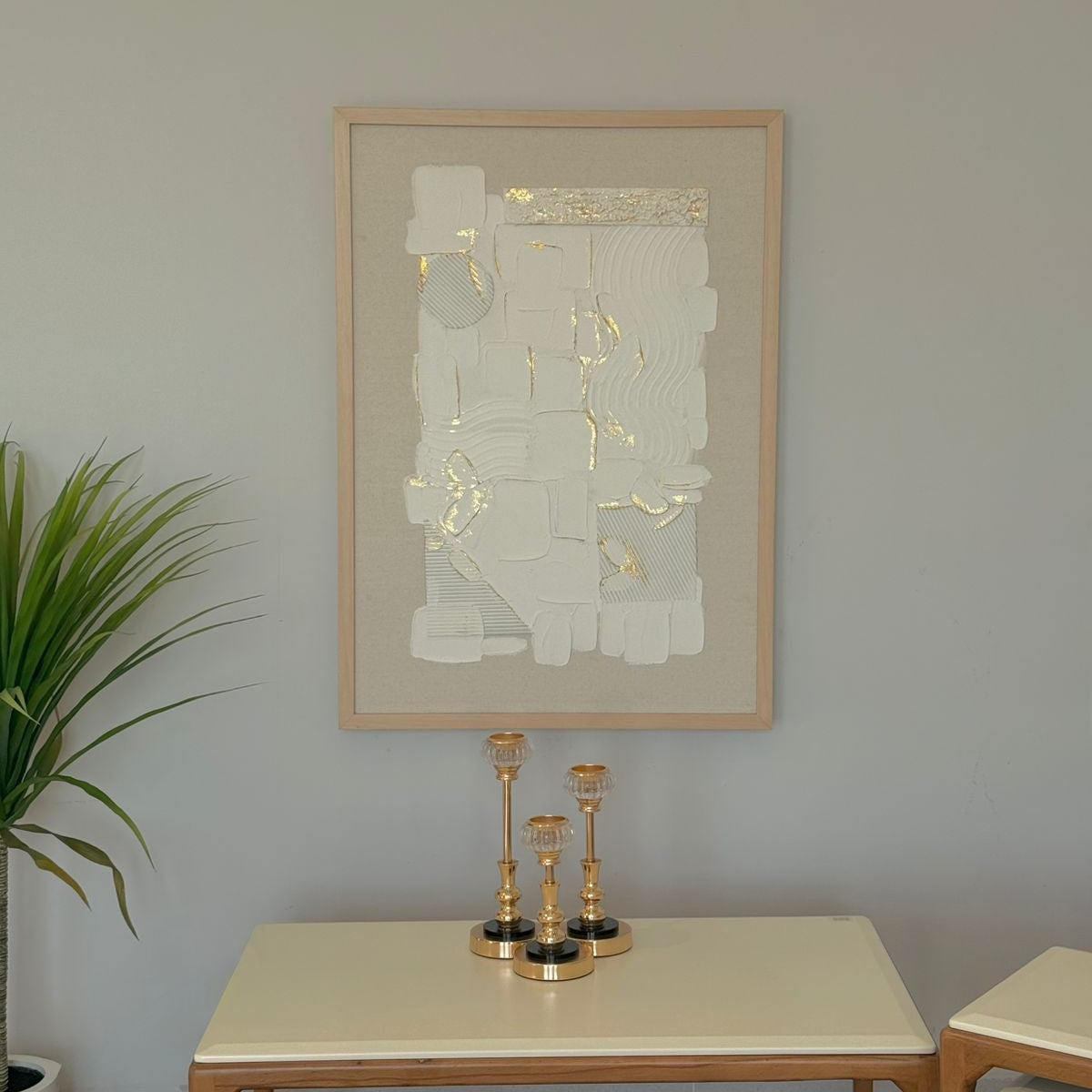 لوحة فنية رائعة مرسومة يدويًا، مقاس 100×70، مع إطار.
