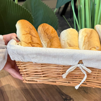 Wicker Willow Storage Basket With Cloth Lining