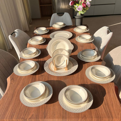 39PCS Round Porcelain Dining Tableware Set