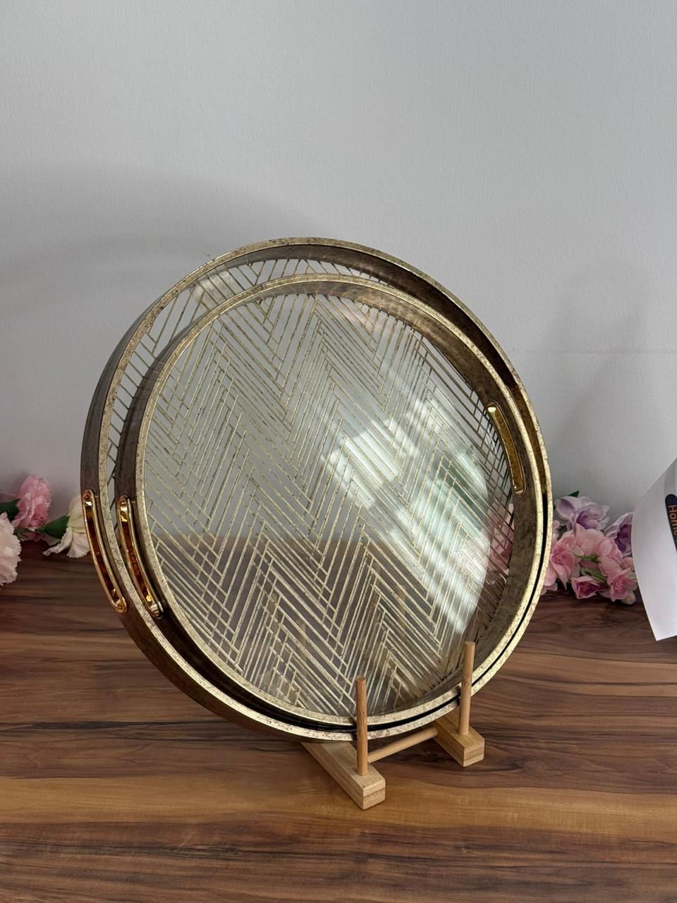 Elegant Golden Serving Trays