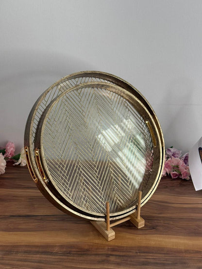 Elegant Golden Serving Trays