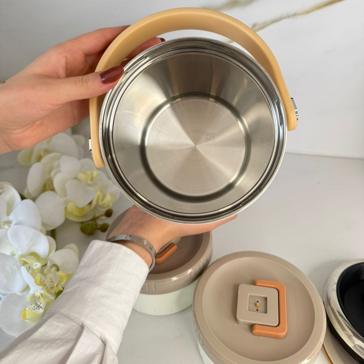 قاپەی نانی ستيل به 3 قەبارەى جياواز