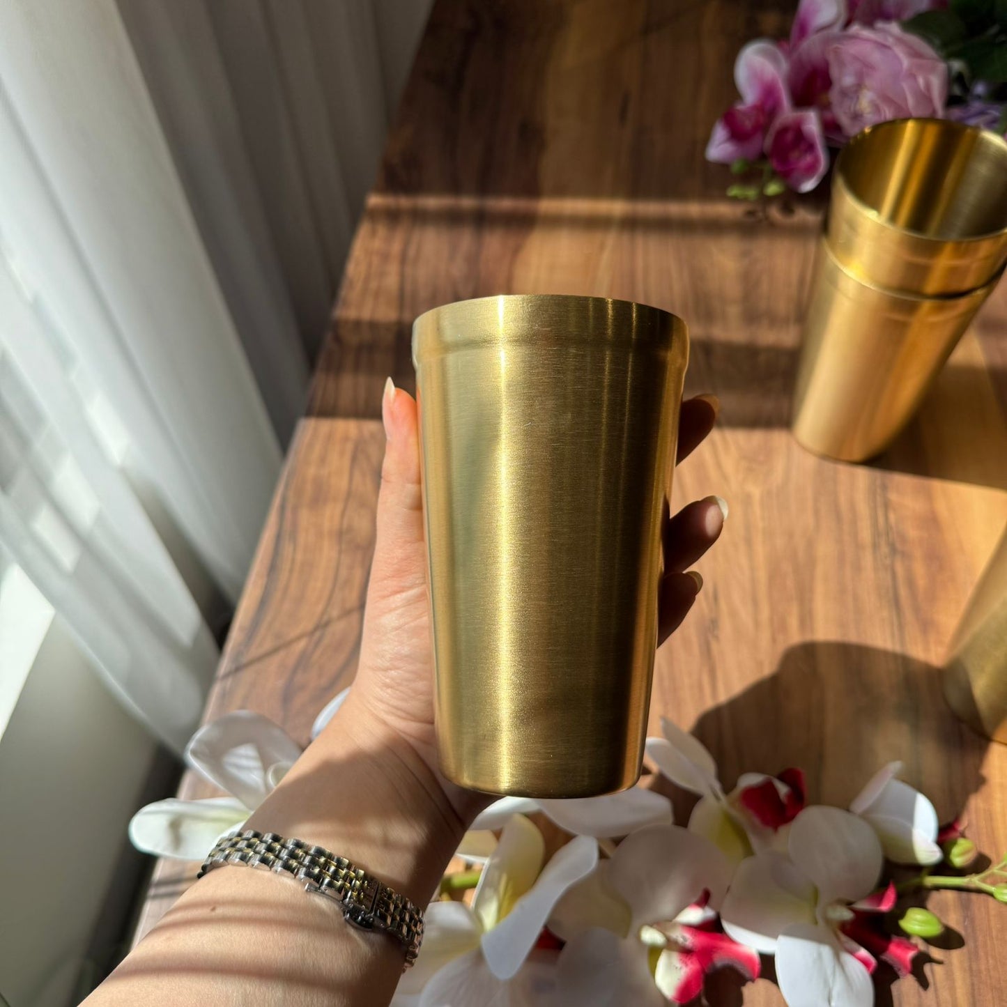 Luxe Gold Stainless Steel Drinking Glass