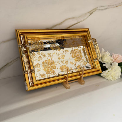 Luxe Golden Bloom Display Luxe Serving Tray