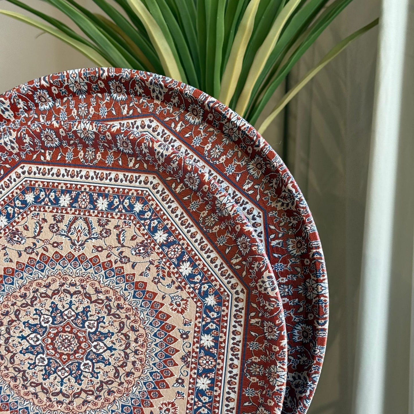 2-Sized Royal Pattern Round Serving Tray