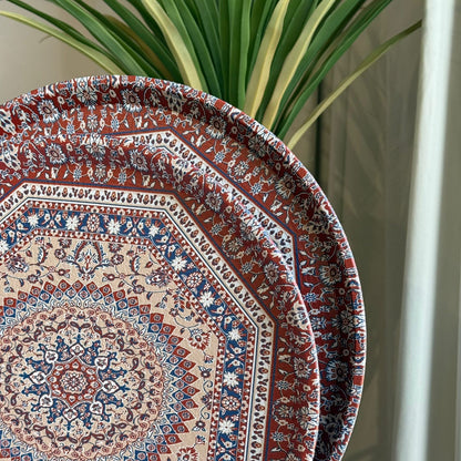 2-Sized Royal Pattern Round Serving Tray