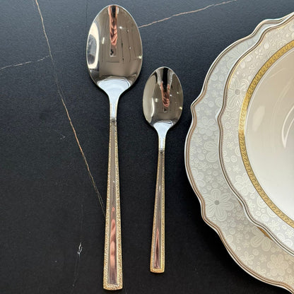 Elegant Gold-Trimmed Luxe Cutlery Collection