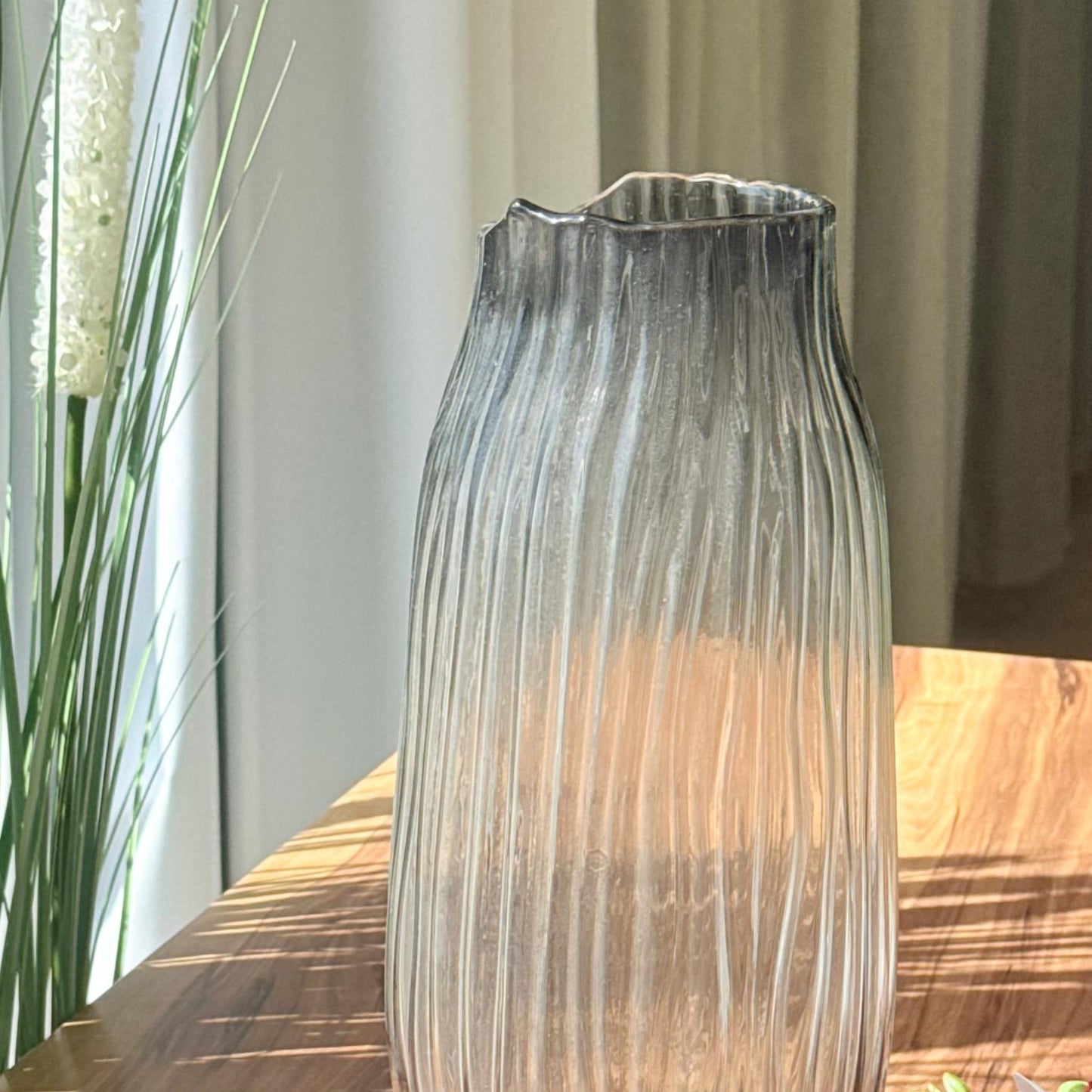 Ripple Smoke Glass Vase