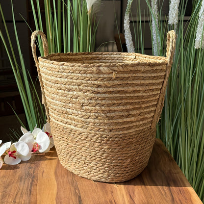 Natural Woven Storage Baskets with Handles