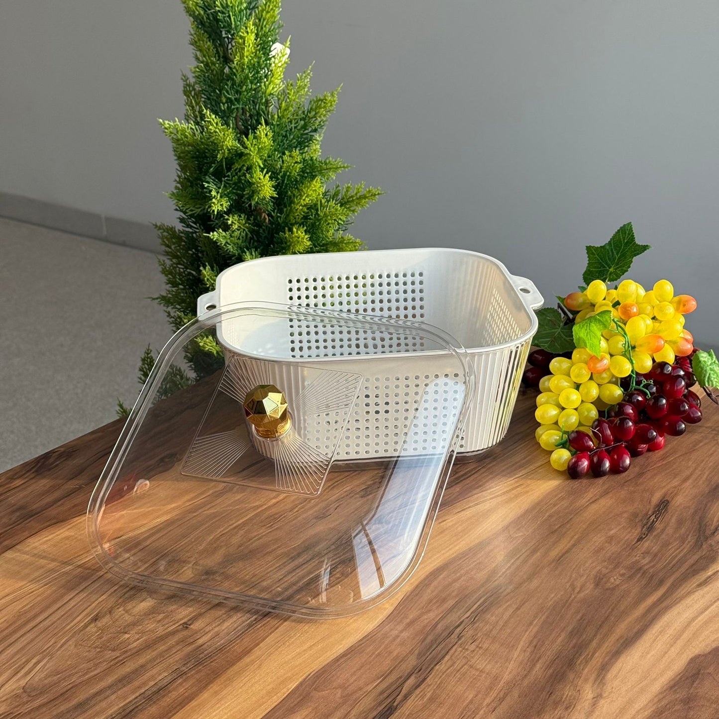 Multi-Purpose Washing & Storage Bowl Strainer With Lid