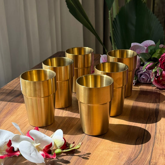 Vintage Luxe Gold Stainless Steel Drinking Glass