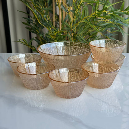 Luxury Glass Dessert & Salad Bowl Set