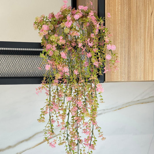 Blushing Vine Delight - Artificial Hanging Plant