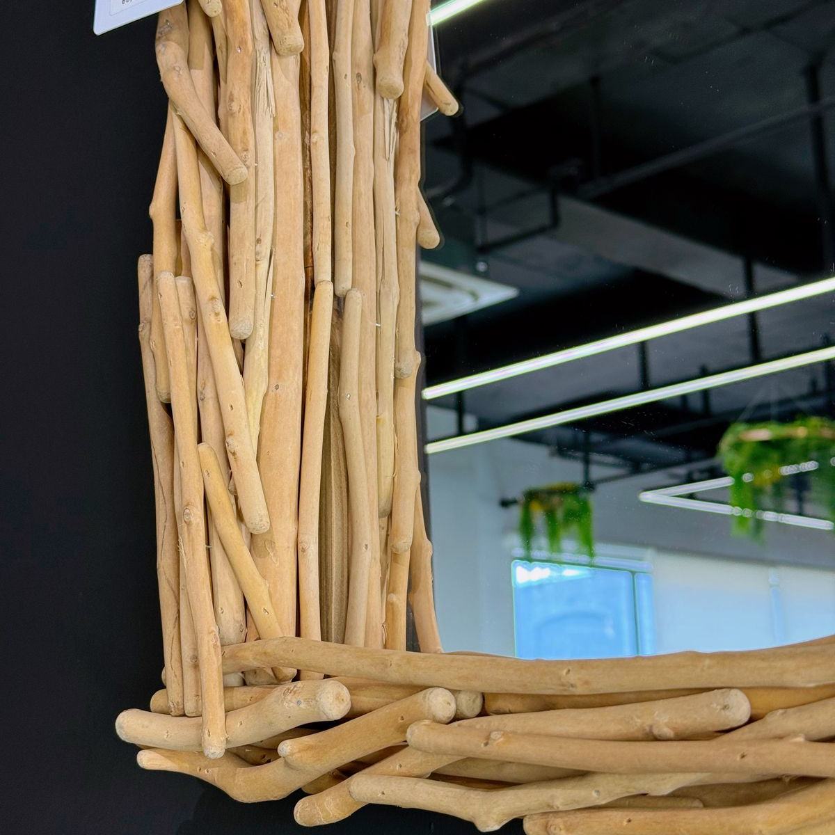 Natural Wood Wall Mounted Mirror