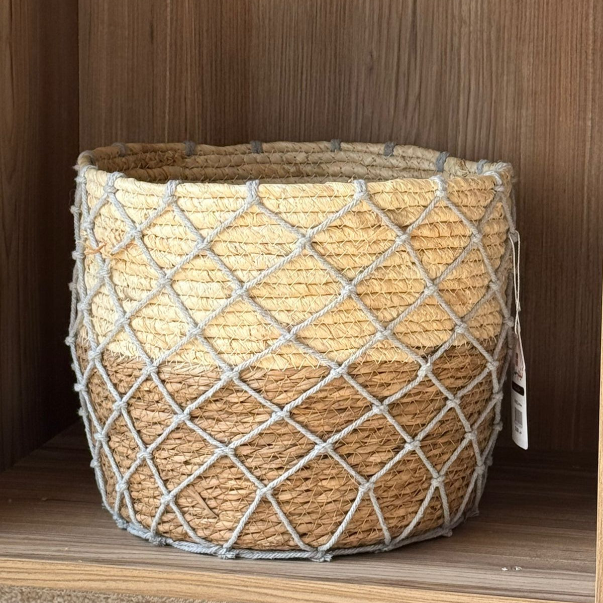 Woven Planter Baskets With Macrame Netting