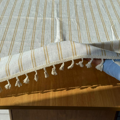 2-Sized Classic Elegant Table Runner with Tassels