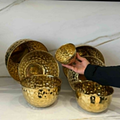 وعاء مطروق هالة ذهبية