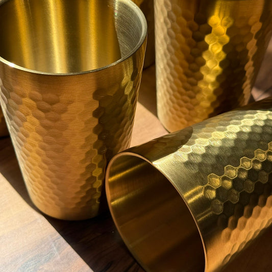 Vintage Luxe Gold Stainless Steel Drinking Glass