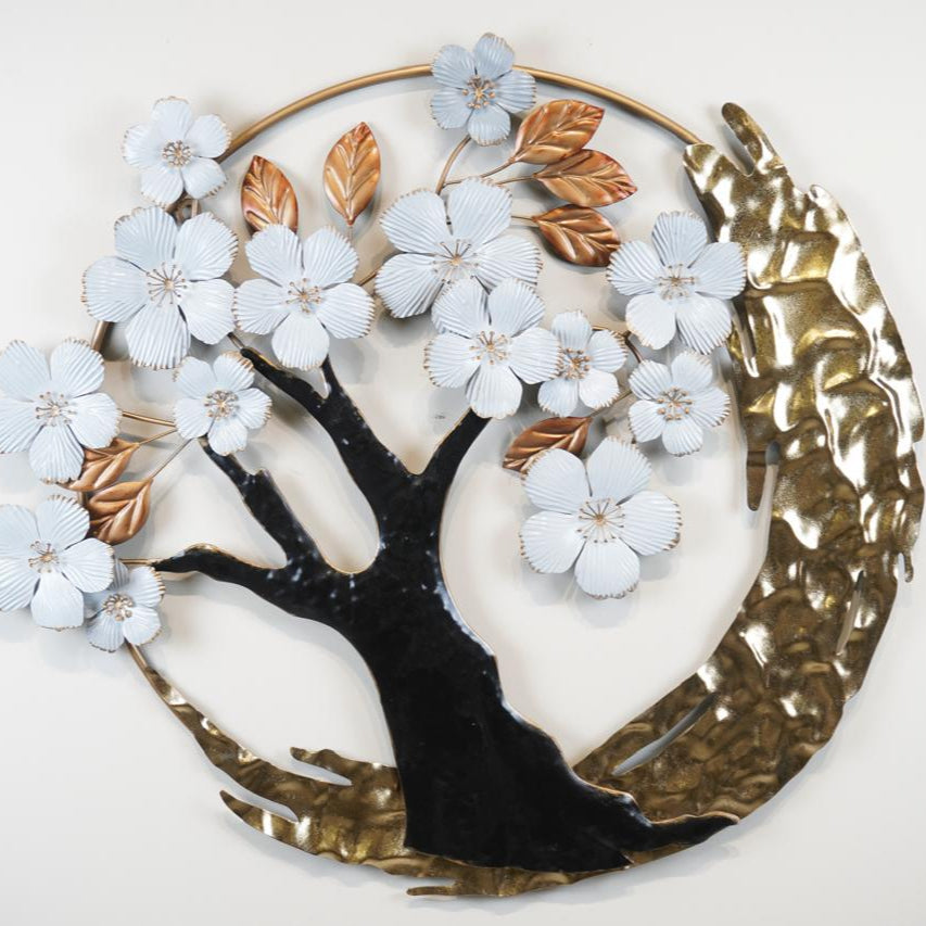 Wall Decorative Tree With White Blossoms