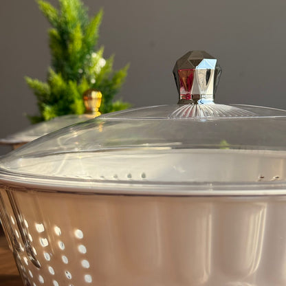 Multi-Purpose Washing & Storage Bowl Strainer With Lid - Round