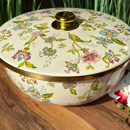 Floral Elegance Enamel Cookware