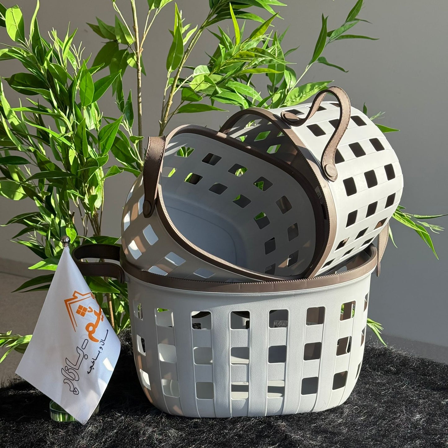 سلال تخزين متينة متعددة الأغراض بمقابض